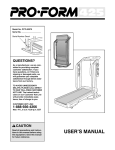 ProForm 425 PCTL93070 User`s manual