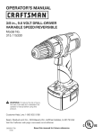 Craftsman 315.115330 Operator`s manual
