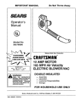 Craftsman 358.798380 Operator`s manual
