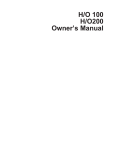 Uniden HO200 Owner`s manual