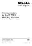 Miele W 1930  WASHING MACHINE - OPERATING Operating instructions