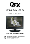 QFX TV-LED1311 Instruction manual