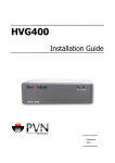 SerVision MVG 400 Installation guide