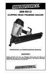Master-force CLIPPED HEAD FRAMING NAILER Specifications