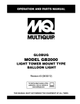 MULTIQUIP GB2000 Specifications