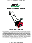 MTD Flurry 1400 Service manual