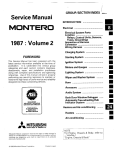 Mitsubishi Montero 1987 Service manual