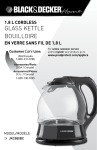 GLASS KETTLE BOUILLOIRE - Applica Use and Care Manuals