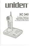 Uniden XC 340 Specifications