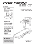 Pro-Form PFTL99612.0 User`s manual