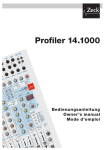 Zeck Audio Profiler 14.1000 Owner`s manual
