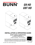 Bunn G9T HD Service manual