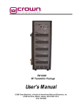 Crown FM250 User`s manual
