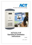 ACT ACTENTRY V-IP Installation manual