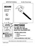 Craftsman 358.798340 Operator`s manual