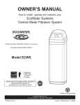 EcoWater EcoWater CWF Owner`s manual