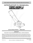 Yard-Man 263 Operator`s manual