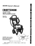 Craftsman HIGH PRESSURE WASHER 580.76225 Operating instructions
