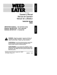 Weed Eater TWISTER SB180 Operator`s manual