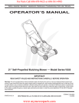 MTD V550 Series Operator`s manual