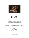 VAC Phi 220 Specifications