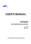 Samsung S3F84A5 User`s manual