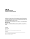 Videotek VTM-2000 Specifications