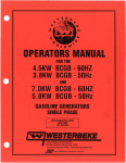Westerbeke 4.5 KW BCGTE 60Hz Installation manual