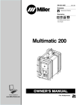 Miller Electric SPOOLMATE 200 SK-200 Spot Panel Owner`s manual