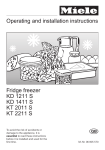 Operating and installation instructions Fridge freezer KD 1211 S KD