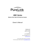 Pure Link Fiber Optic Extenders Owner`s manual