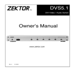 Zektor DVS5.1 Owner`s manual
