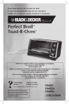 Perfect Broil™ Toast-R-Oven™ - Applica Use and Care Manuals