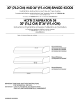 Whirlpool RANGE HOOD UXT2036AY Specifications