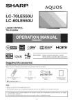 Sharp AQUOS LC-70LE550U Operating instructions
