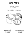 Euro-Pro CYCLONIC CANISTER EP239 User`s guide