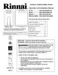 Rinnai Efficiency24 Installation manual