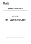 Duplo DP - L210 Instruction manual