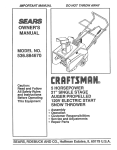 Craftsman 536.884670 Owner`s manual