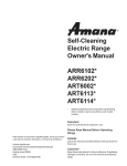 Amana ART6002 Owner`s manual