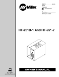 Miller Electric HF-251-2 Owner`s manual
