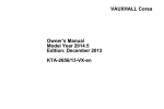 Vauxhall Corsa Owner`s manual