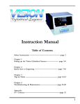 Vision Cylindrical Instruction manual