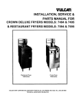 INSTALLATION, SERVICE & PARTS MANUAL FOR