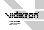 Vidikron Vision 140 Owner`s manual