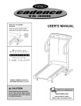 Weslo CADENCE TS300 User`s manual