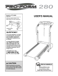 ProForm PFTL29020 User`s manual