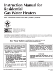 American Water Heater Residential Gas Water Heater Instruction manual
