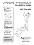 Pro-Form PFEL73807.0 User`s manual