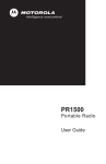 Motorola PR1500 Professional Series User guide